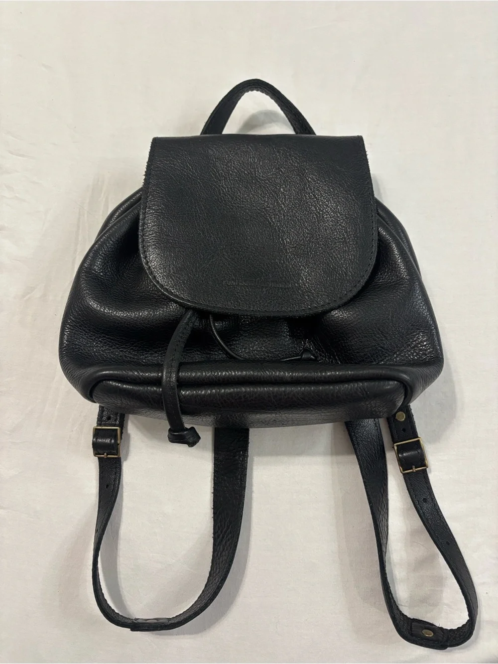 Portland Leather Goods Bucket Backpack in Pebbled Black